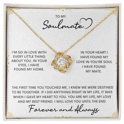 To My Soulmate | I Will Love You Until The End - Love Knot Necklace