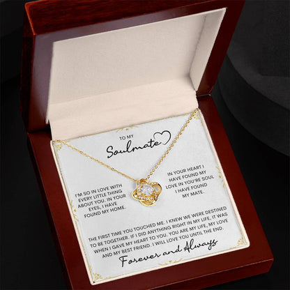 To My Soulmate | I Will Love You Until The End - Love Knot Necklace