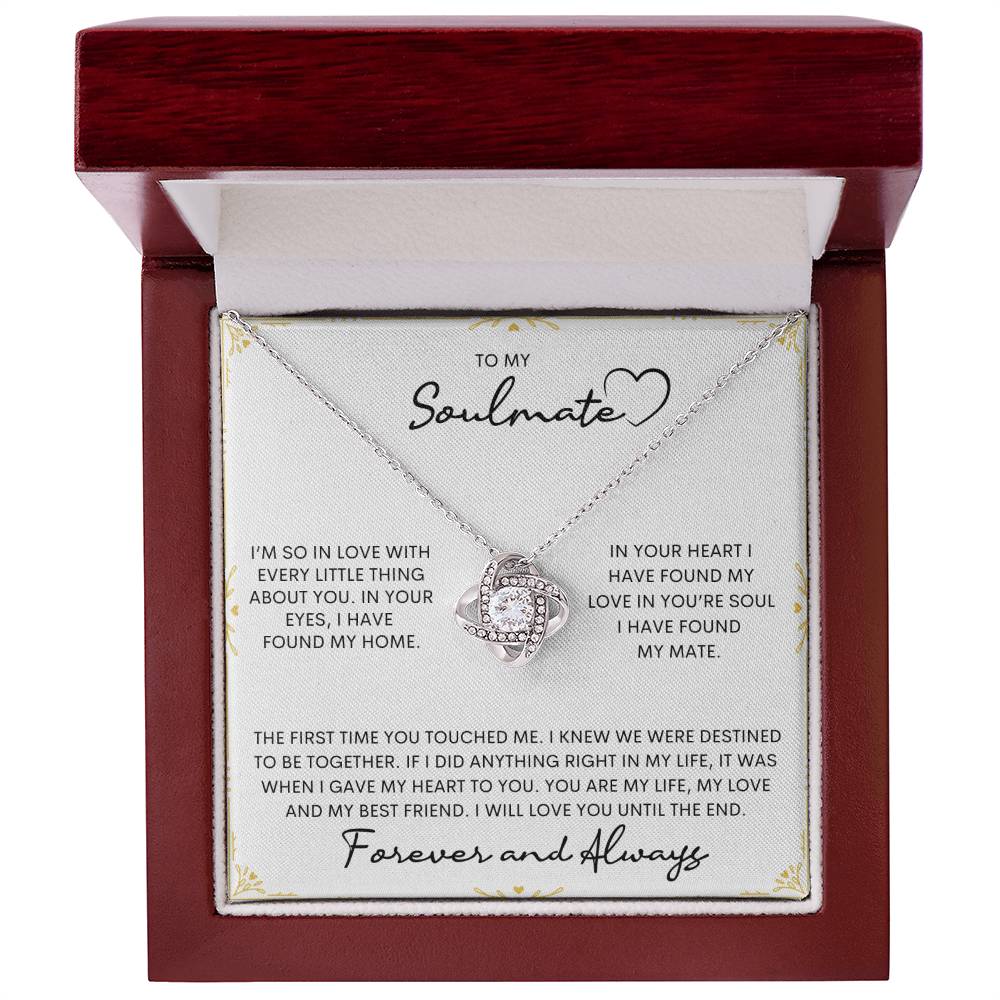 To My Soulmate | I Will Love You Until The End - Love Knot Necklace